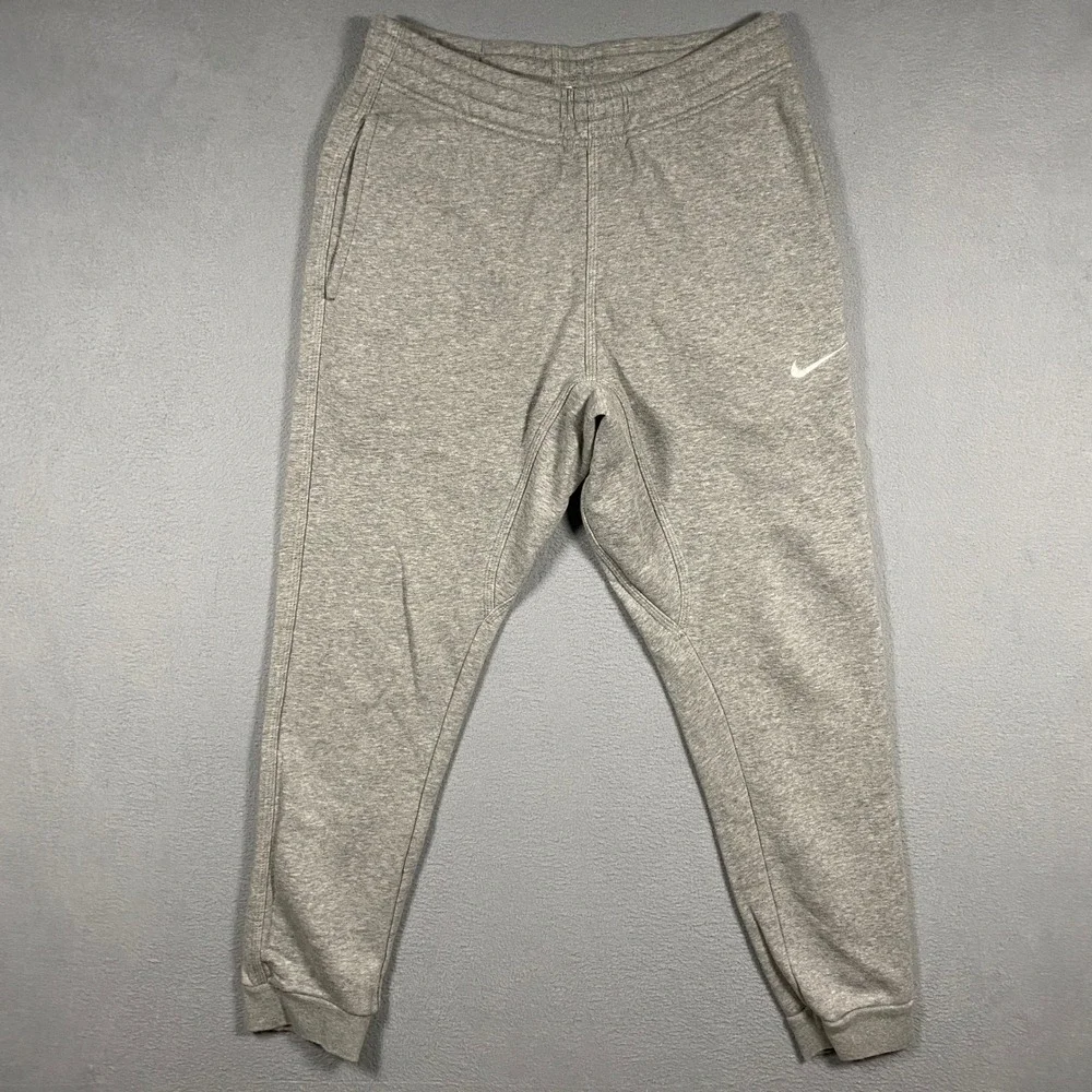 Nike Club Fleece Joggers Mens Medium Grey Tapered Sweatpants 716830-063